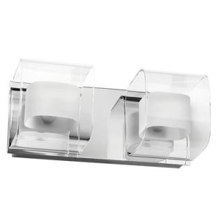 Dainolite Clear/Frosted Glass Two Light Bath Vanity with Cubic Wavy
