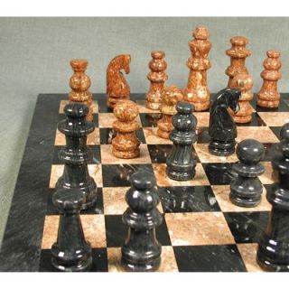 WorldWise Chess Marble Chess Set in Black / Tan