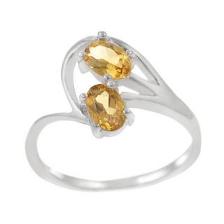 Skyline Silver Sterling Silver Two Oval Citrine Ring