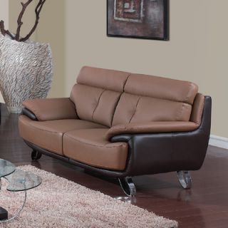 Global Furniture USA Cassie Bonded Leather Loveseat   A159 T/BR L