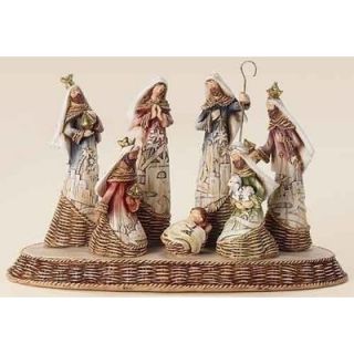 Roman 8 Piece Nativity Basket Weave Set  