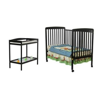 Dream On Me Two in One Crib and Changing Table Combo in Black   678