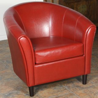 Home Loft Concept Napoli Bonded Leather Club Chair in Red