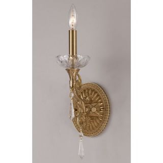 Crystorama Traditional Classic Candle Wall Sconce in Aged Brass