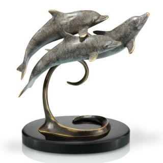 SPI Home Triple Dolphins on Marble Base Sculpture