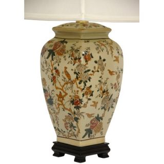Oriental Furniture Autumn Birds and Flowers Vase Lamp   JCO X8887