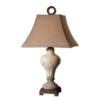 Uttermost Fobello One Light Table Lamp in Distressed Crackled Ivory