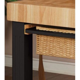 Powell Prep Table with Butcher Block Top