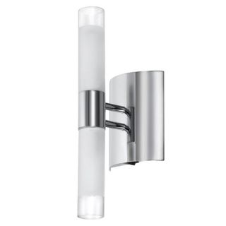 Frosted Glass Two Light Bath Vanity with On/Off Switch in Polished