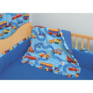 Room Magic Boys Like Trucks 4 Piece Crib Bedding Set