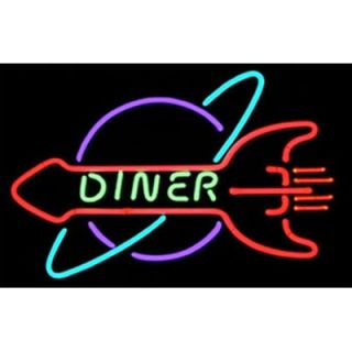 Neonetics Rocket DINER Neon Sign   Rocket Diner Neon Sign