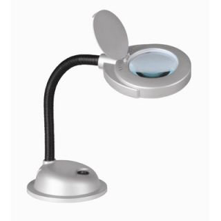 Lite Source Baby Magnify Lite Gooseneck Desk Lamp in Silver