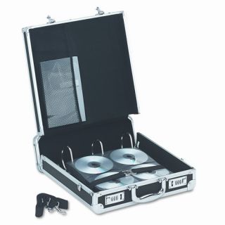 Vaultz Locking Media Binder, Padded Case Holds 200 Disks, Aluminum/