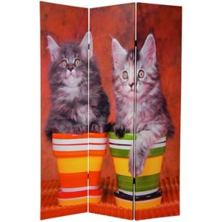Oriental Furniture Double Sided Kittens Room Divider   CAN KITTEN