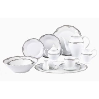 Lorren Home Trends Elizabeth 57 Piece Porcelain Dinnerware