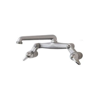 Wall Mount Laundry Faucet with Compression Valves and Double Blade