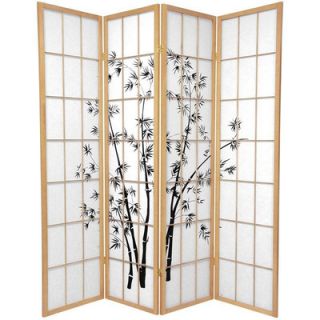 Oriental Furniture Lucky Bamboo Room Divider in Natural   SS LUCKY