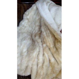 Posh Pelts Raccoon Tail Faux Fur Throw Blanket with Chocolate Brown