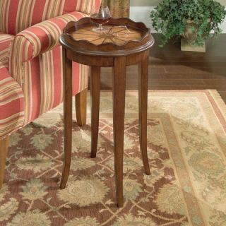 Butler Plantation Cherry Scalloped Round Accent Table