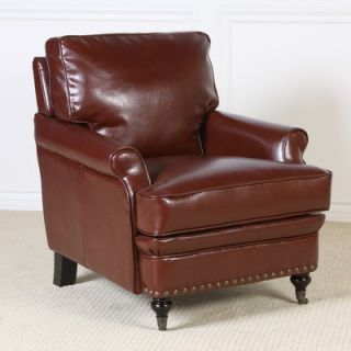 Home Loft Concept Hanson Leather Club Chair in Wine   281699WIN