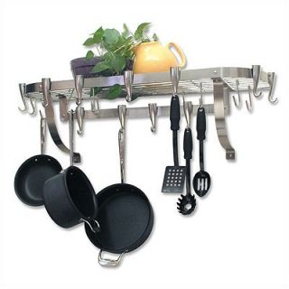 Concept Housewares Large Wall Stainless Steel Pot Rack   NP 40903