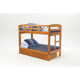 Sunset Trading Rustic Arched Twin over Twin Bunk Bed with Built In