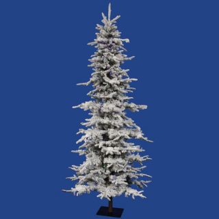 Flocked Georian Fir 6 Artificial Christmas Tree with Multicolored LED