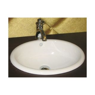 Ronbow Oval Semi Recessed Ceramic Vessel Sink with Overflow in White