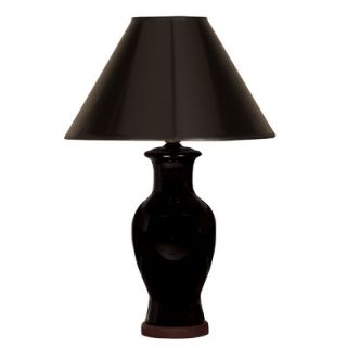 Mario Industries Ceramic Vase Table Lamp in Black   10T233BK