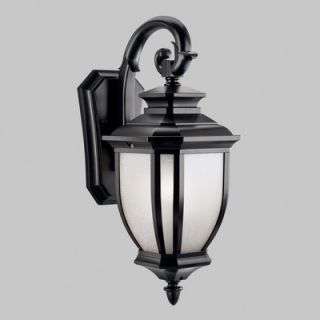 Kichler Salisbury Outdoor Wall Lantern in Black with White Linen