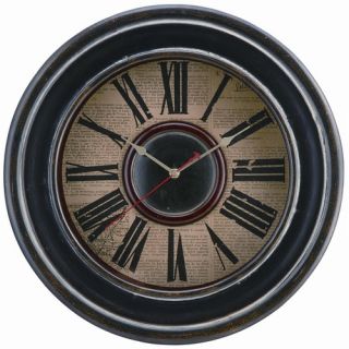 Cooper Classics Mckenna Wall Clock in Distressed Black