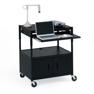 Height Adjustable Multimedia Presentation Cart with 10 Electrical O