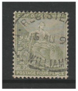 Cape of Good Hope 1897 4D Sage Green Stamp Used SG 65