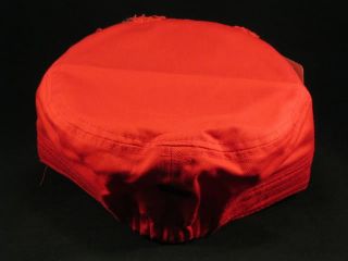 Crown Vintage Military Hat Distress Visor Cadet Red