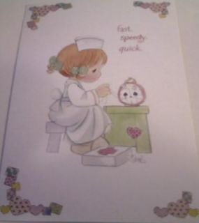 Precious Moments Get Well Greeting Card with Nurse