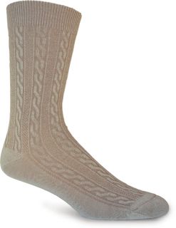 New Goodhew Womens Lifestyle Essentials San Fran Cable Fawn Sock Size