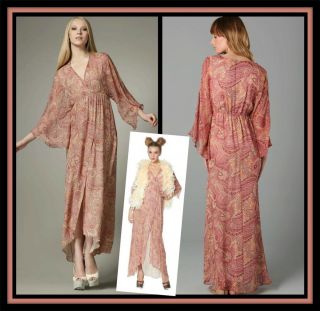 Alice Olivia Hayley Dress M Medium 6 8 10 $440 Silk Kimono Long Maxi