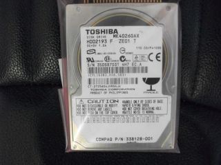 Toshiba MK4026GAX 40 GB Internal 5400 RPM 2 5 HDD2193 Hard Drive