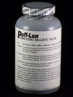 Puff Lon Lubricating Ballistic Filler use with smokeless or black