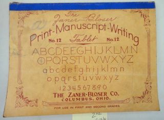 1936 Antique Child 2nd Grade Handwriting Tablet Beale