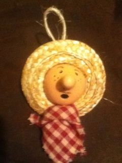 Small Handpainted by Me Birdhouse Spinner Gourd Farmer Man Ornament