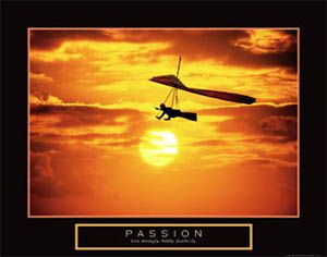  Motivational Inspirational Hang Gliding Sunset Poster Print