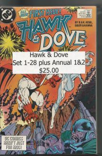 Hawk Dove Complete Run Issues 1 28 Plus Annual 1 2