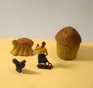 Vintage Lead Farm HARVEST SCENE with HAYSTACK by Johillco   Timpo
