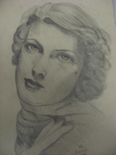 Marguerite Strickland Portrait Pencil Sketch Drawing Jean Heap