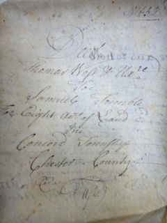 1767 Antique Vellum Deed Chester County Concord PA West to Trimble