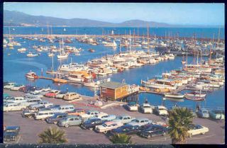 CA Santa Barbara California Yacht Harbor 50s Cars