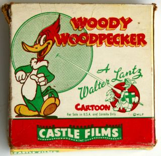  Woody Woodpecker Solid Ivory 16mm Castle Films $494 Headline Ed