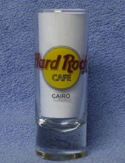 Hard Rock Cafe Cairo Closed Black Letter Shot Glass Logo Free UPS