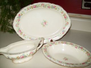 Vintage The Edwin M Knowles China Co Platter Bowl and Creamer Made in